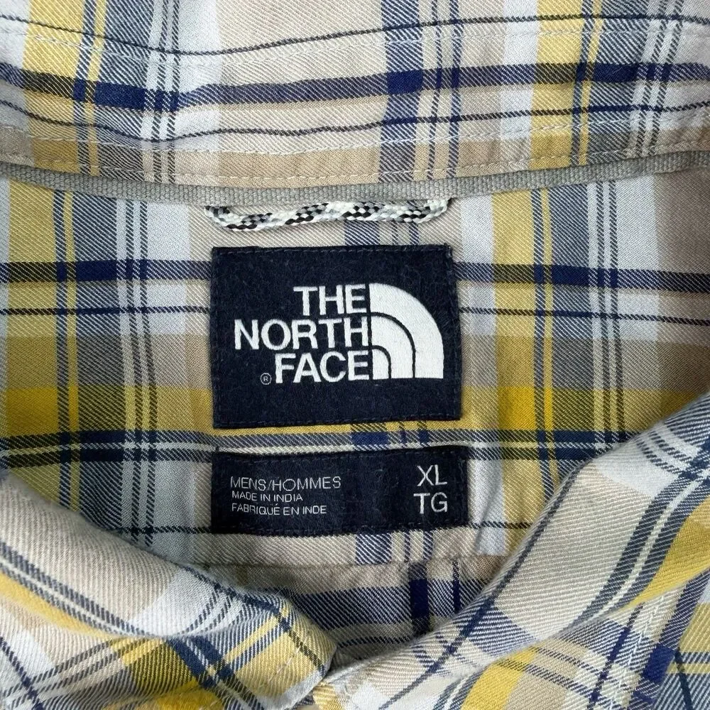 The North Face Mens Shirt Size XL‎ Blue Yellow Plaid SS Buttonup